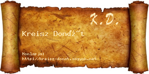 Kreisz Donát névjegykártya